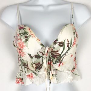 ETIQUETTE Padded Lace Up Bralette Camisole Top M